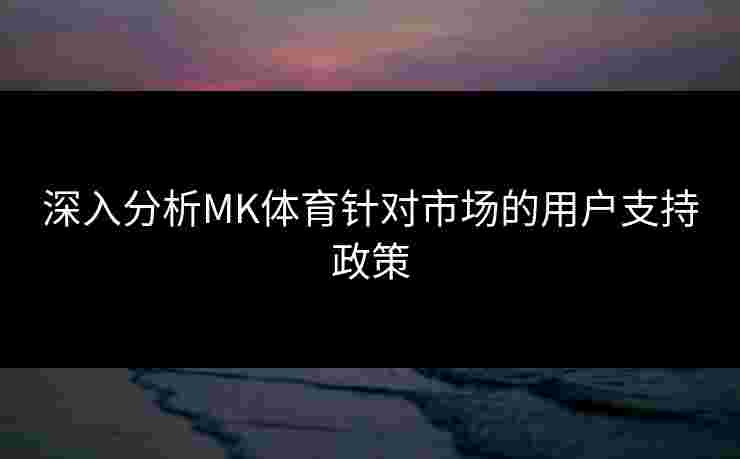深入分析MK体育针对市场的用户支持政策